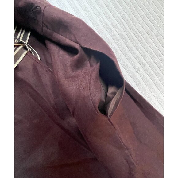 Banana Republic Women Brown Scoop Neck Sleeveless Belted Linen A-Line Dress Sz 8 - Picture 10 of 11